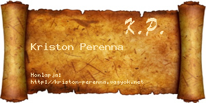 Kriston Perenna névjegykártya
